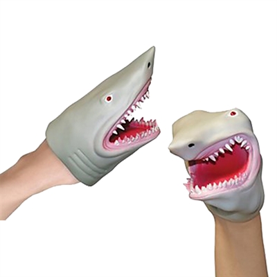 plastic shark puppet