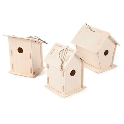 DIY Wood Birdhouses (Set of 12 kits)