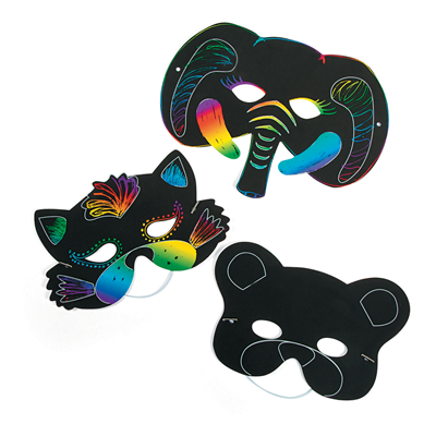Magic Color Scratch Animal Masks (24 masks per set)
