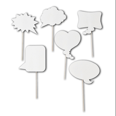 Dry Erase Speech Bubble Photo Booth Props (Set of 12)