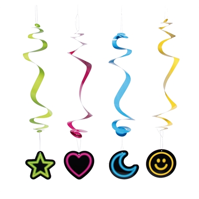 Colorful Hanging Swirl Decorations (Set of 12)