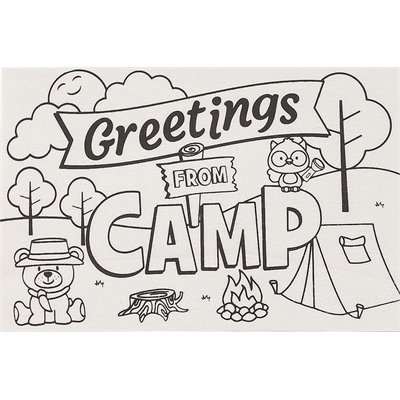 Color Your Own Camp Wooden Postcards (Set of 12)