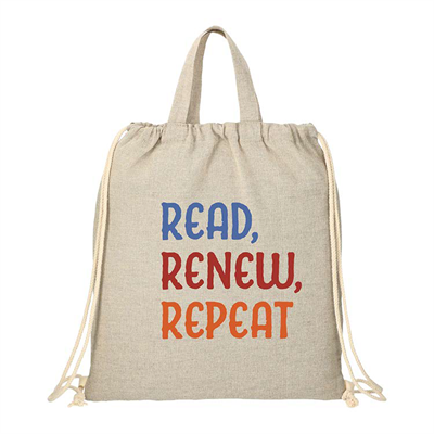 Recycled Cotton Drawstring Tote Bag