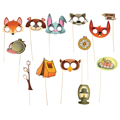 Paper Camping Photo Stick Props
